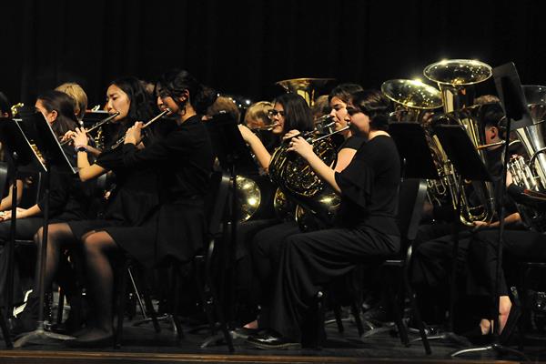 Students performing at the 2023-2024 All County Band Concert